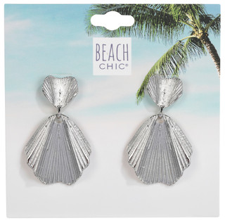 Thumbnail 2: Beach Chic Beach Chic Textured Shell Post Back Drop Earrings 