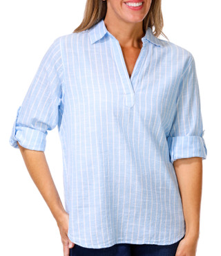 Thumbnail 1: Dash Dash Womens 3/4 Sleeve Roll Tab Top 