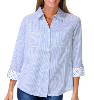 Thumbnail 1: Coral Bay Women's 3/4 Sleeve Button Down Top 