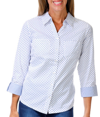 Thumbnail 1: Coral Bay Women's 3/4 Sleeve Button Down Top 