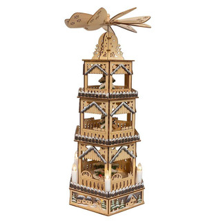 Thumbnail 4: Kurt Adler Kurt Adler LED Lighted 3-Story Tower Windmill Table Decor 