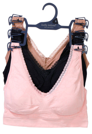 Thumbnail 1: Kathy Ireland Kathy Ireland 3 Pk Lace Trimmed Wireless Bras 