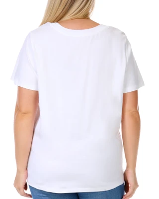 Thumbnail 3: Coral Bay Coral Bay Plus Short Sleeve Double Band Scoop Neck Top 