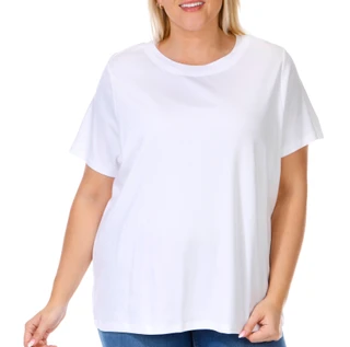 Thumbnail 2: Coral Bay Coral Bay Plus Short Sleeve Double Band Scoop Neck Top 