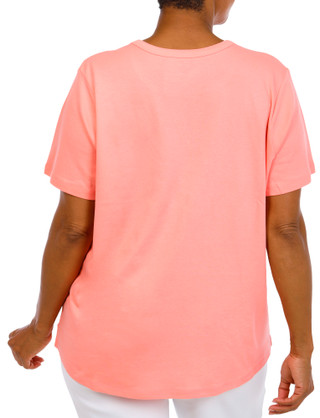Thumbnail 3: Coral Bay Coral Bay Plus Solid Short Sleeve Henley Top 