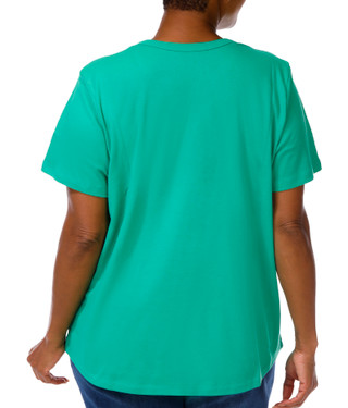 Thumbnail 3: Coral Bay Coral Bay Plus Solid Short Sleeve Henley Top 