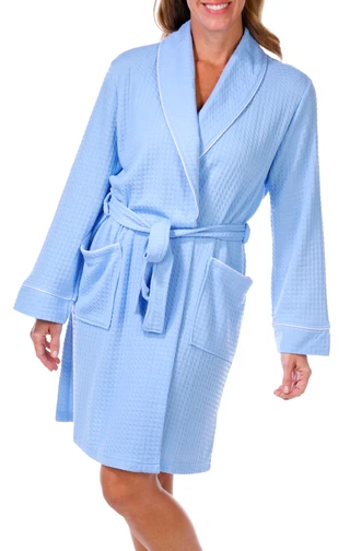 Thumbnail 1: Jasmine Rose Jasmine Rose Womens 38 in Houndstooth Shawl Wrap Robe 