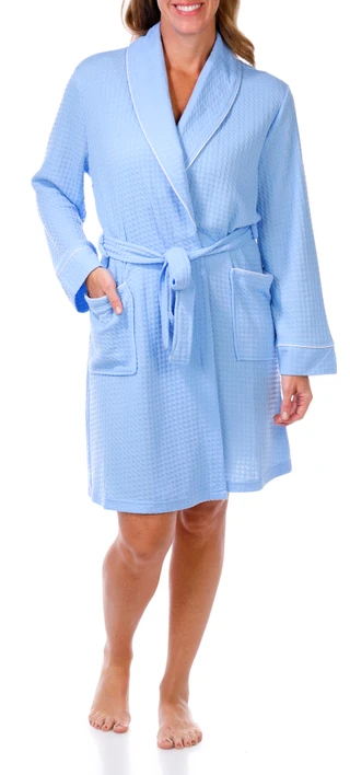 Thumbnail 4: Jasmine Rose Jasmine Rose Womens 38 in Houndstooth Shawl Wrap Robe 