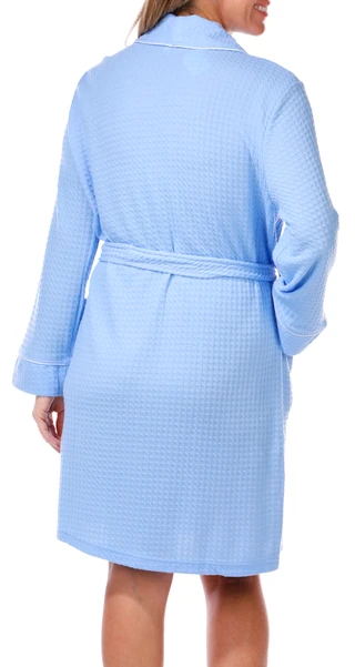 Thumbnail 3: Jasmine Rose Jasmine Rose Womens 38 in Houndstooth Shawl Wrap Robe 