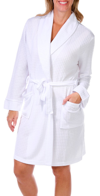 Thumbnail 4: Jasmine Rose Jasmine Rose Womens 38 in Houndstooth Shawl Wrap Robe 