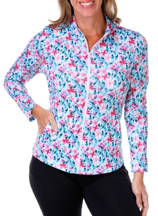 Thumbnail 2: GOTTEX Gottex Womens Active Floral Print Zip Up Jacket 