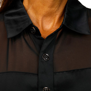 Thumbnail 3: Express Womens Long Sleeve Sheer Button Down Top 