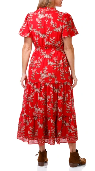 Thumbnail 2: MAX STUDIO Max Studio Womens Short Sleeve Georgette Maxi Dress 