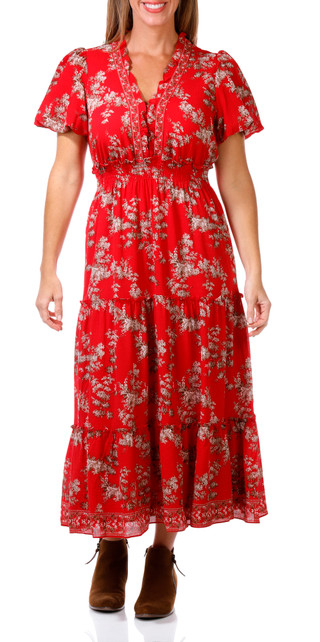 Thumbnail 3: MAX STUDIO Max Studio Womens Short Sleeve Georgette Maxi Dress 