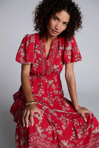 Thumbnail 1: MAX STUDIO Max Studio Womens Short Sleeve Georgette Maxi Dress 