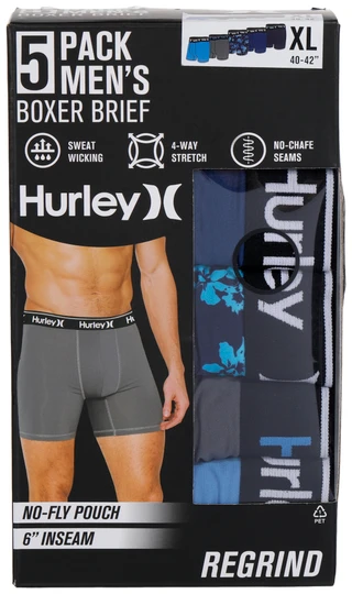 Thumbnail 1: Hurley Hurley Mens 5 Pk Regrind Boxer Brief 