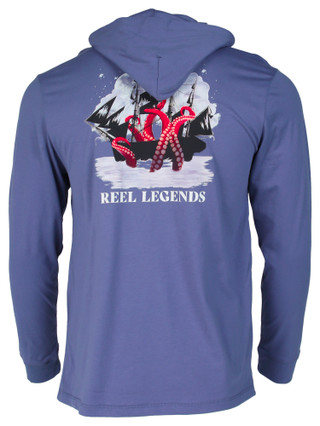 Thumbnail 2: REEL LEGENDS Reel Legends Mens Long Sleeve Seabreeze Cotton Hoodie 
