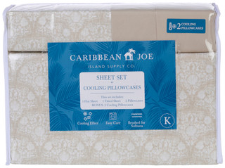 Thumbnail 1: Caribbean Joe Caribbean Joe 6 Pc King Cooling Shell Medallion Sheet Set 