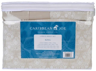 Thumbnail 3: Caribbean Joe Caribbean Joe 6 Pc King Cooling Shell Medallion Sheet Set 