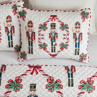 Thumbnail 3: AVANTI Avanti Linens Nutcracker March Reversible Quilt Set 