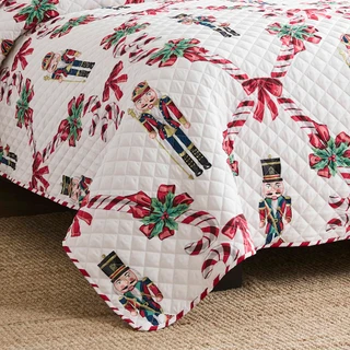 Thumbnail 4: AVANTI Avanti Linens Nutcracker March Reversible Quilt Set 