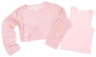 Thumbnail 3: No Comment No Comment Big Girls 2 Pc Bow Sweater Top 