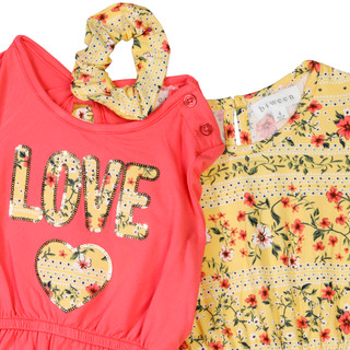 Thumbnail 2: Btween BTWEEN Little Girls 2 Pc Romper Set 