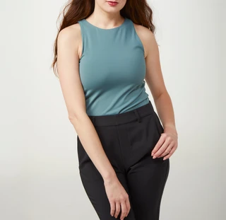 Thumbnail 1: Express Womens High Neck Cropped Tank Top 