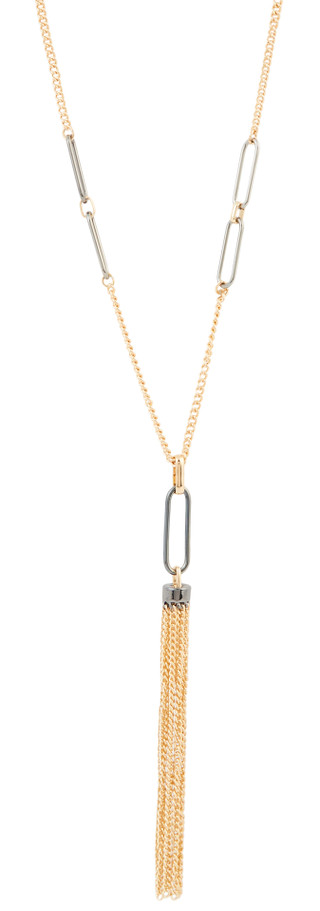 Thumbnail 2: NINE WEST Nine West 32 in Two Tone Metal Tassel Pendant 