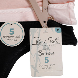 Thumbnail 3: Rene Rofe Rene Rofe Womens 5 Pk Buttery Soft Thong Panties 