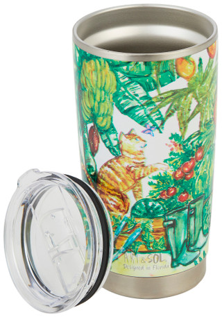 Thumbnail 4: ART & SOL Art & Sol 20 oz Stainless Steel Florida Garden Tumbler 