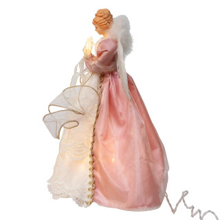 Thumbnail 5: Kurt Adler Kurt Adler UL 10-Light Pink & Ivory Angel Tree Topper 