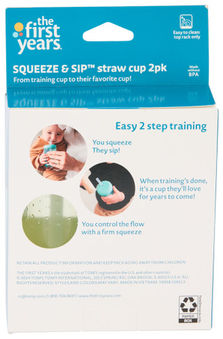 Thumbnail 2: Tomy 2 Pk Squeeze & Sip Straw Cups 