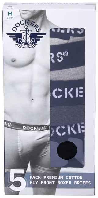 Thumbnail 1: Dockers Dockers Mens 5 pk Solid Cotton Boxer Briefs 