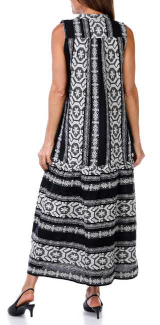 Thumbnail 3: ELAN Elan Womens Sleeveless Arrow Tiered Maxi Dress 
