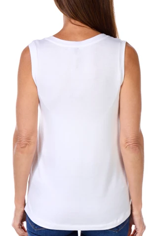 Thumbnail 3: CARMEN MARC VALVO Carmen Marc Valvo Womens Solid Stud Scoop Neck Tank Top 