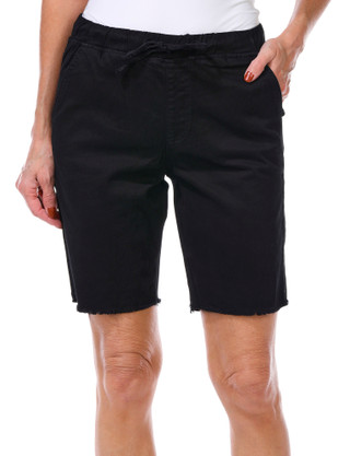 Thumbnail 1: Royalty Royalty Petite Solid Elastic Waist Bermuda Shorts 