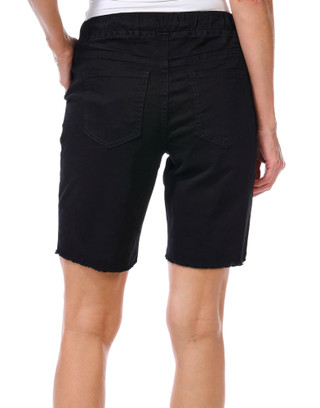 Thumbnail 3: Royalty Royalty Petite Solid Elastic Waist Bermuda Shorts 