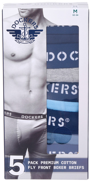 Thumbnail 1: Dockers Dockers Mens 5 Pk Solid Cotton Boxer Briefs 