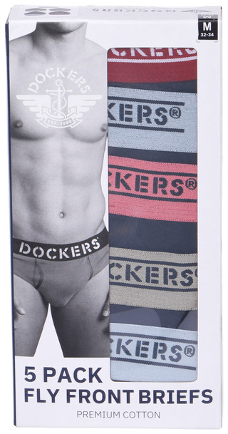 Thumbnail 1: Dockers Dockers Mens 5 pk Solid Cotton Briefs 