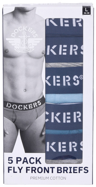 Thumbnail 1: Dockers Dockers Mens 5 pk Solid Cotton Briefs 
