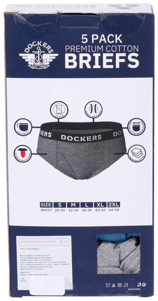 Thumbnail 3: Dockers Dockers Mens 5 pk Solid Cotton Briefs 