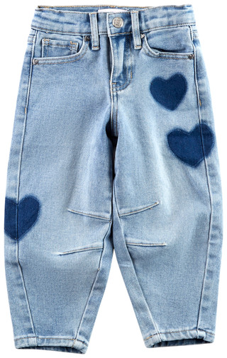Thumbnail 1: YMI YMI Little Girls Medium Wash Barrel Heart Denim Jeans 