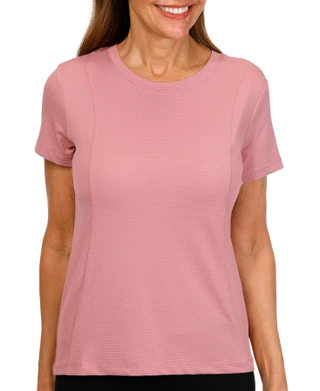 Thumbnail 1: RBX RBX Women's Active Short Sleeve Jacquard Mesh Top 