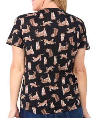 Thumbnail 3: Blue Sol Blue Sol Womens Short Sleeve Scoop Neck Luxey Print Top 