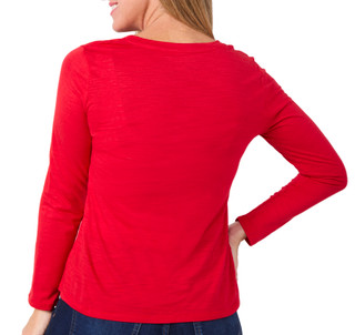 Thumbnail 2: Blue Sol Blue Sol Womens Petite Solid Luxey Long Sleeve Top 
