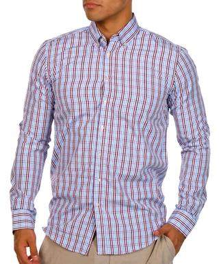 Thumbnail 1: CHAPS Chaps Mens Long Sleeve Button Down Plaid Slim Fit Shirt 