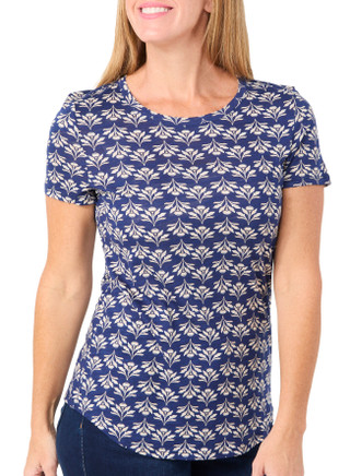 Thumbnail 4: Blue Sol Blue Sol Womens Short Sleeve Scoop Neck Luxey Print Top 