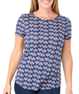 Thumbnail 2: Blue Sol Blue Sol Womens Short Sleeve Scoop Neck Luxey Print Top 