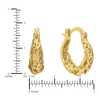 Thumbnail 3: ATHRA Athra 17 mm Gold Filigree Hoop Earrings 